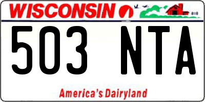 WI license plate 503NTA