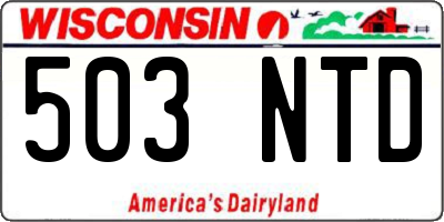 WI license plate 503NTD