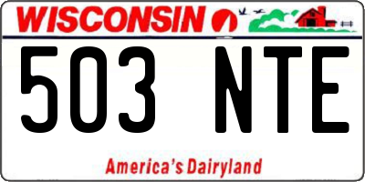WI license plate 503NTE