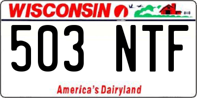 WI license plate 503NTF