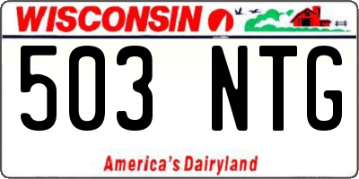WI license plate 503NTG