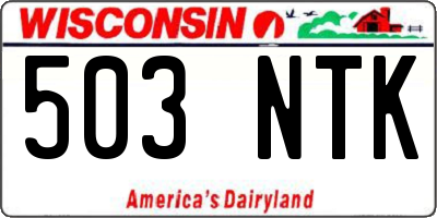 WI license plate 503NTK