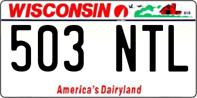 WI license plate 503NTL