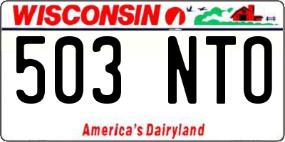 WI license plate 503NTO