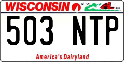 WI license plate 503NTP