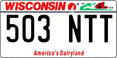 WI license plate 503NTT