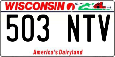 WI license plate 503NTV
