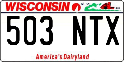 WI license plate 503NTX
