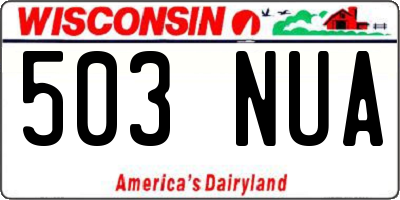 WI license plate 503NUA