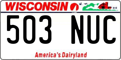 WI license plate 503NUC