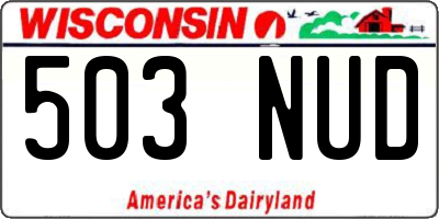 WI license plate 503NUD