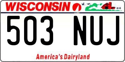 WI license plate 503NUJ