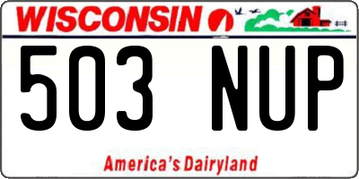 WI license plate 503NUP