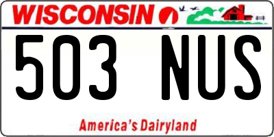 WI license plate 503NUS