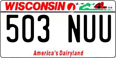 WI license plate 503NUU