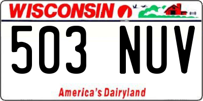 WI license plate 503NUV