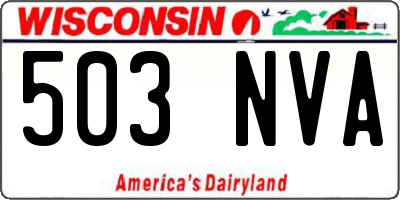 WI license plate 503NVA