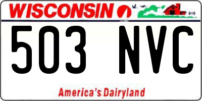 WI license plate 503NVC