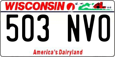 WI license plate 503NVO