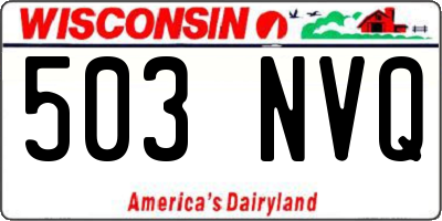 WI license plate 503NVQ