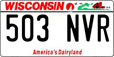 WI license plate 503NVR