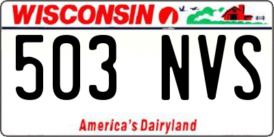 WI license plate 503NVS