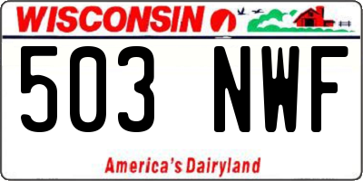WI license plate 503NWF