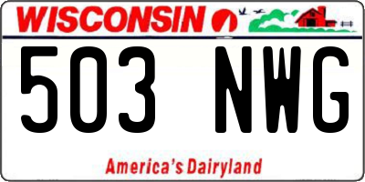 WI license plate 503NWG
