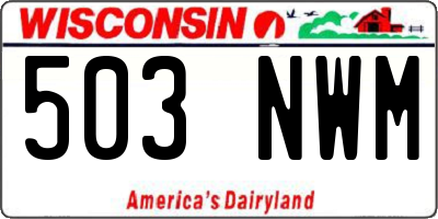 WI license plate 503NWM