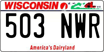 WI license plate 503NWR