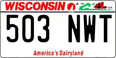 WI license plate 503NWT