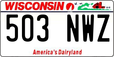 WI license plate 503NWZ