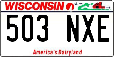 WI license plate 503NXE