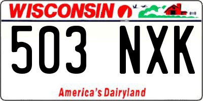 WI license plate 503NXK
