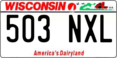WI license plate 503NXL