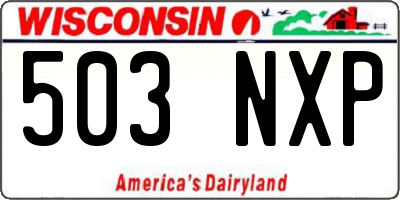 WI license plate 503NXP