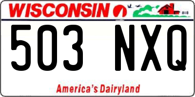 WI license plate 503NXQ