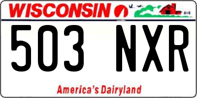 WI license plate 503NXR