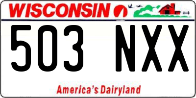 WI license plate 503NXX