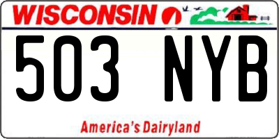 WI license plate 503NYB
