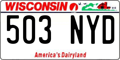 WI license plate 503NYD