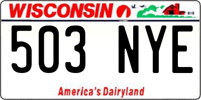 WI license plate 503NYE
