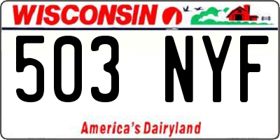 WI license plate 503NYF