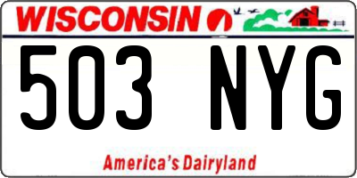 WI license plate 503NYG