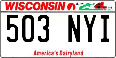 WI license plate 503NYI