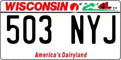 WI license plate 503NYJ