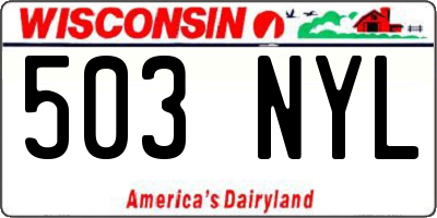 WI license plate 503NYL