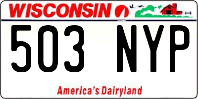 WI license plate 503NYP