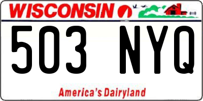 WI license plate 503NYQ