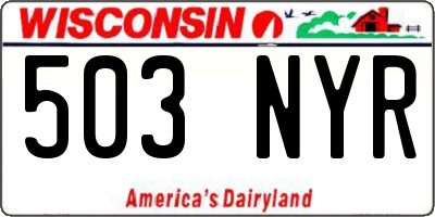 WI license plate 503NYR